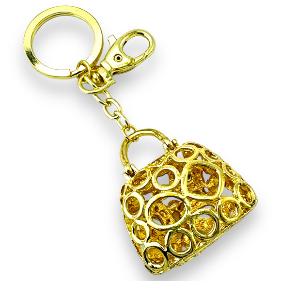Articulated Queens Handbag Keychain, Rhinestones, Split Key Ring & Clip Gift Bag - Picture 4 of 5